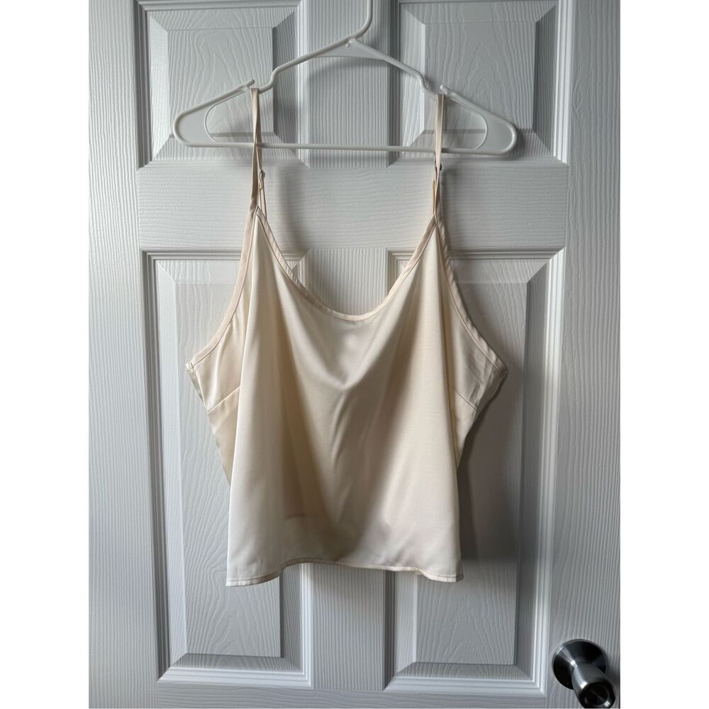 Forever 21 Tank 3XL Women's Ivory Cropped Top Adjustable Night Out